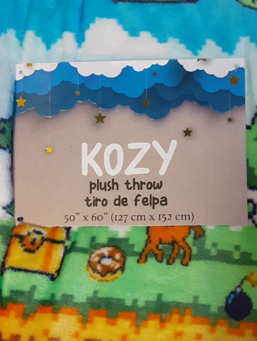 Plush Throw with Video Game Print
